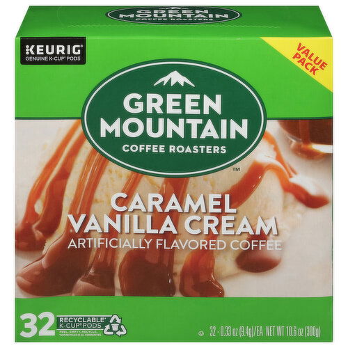 Green Mountain Coffee Roasters Coffee, Caramel Vanilla Cream, K-Cup Pods, Value Pack