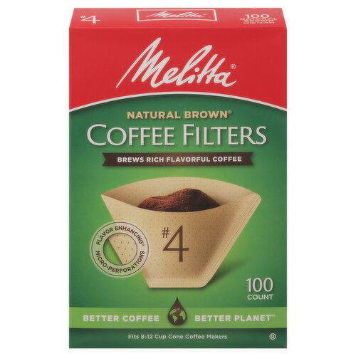 Melitta Coffee Filters, Natural Brown, No. 4