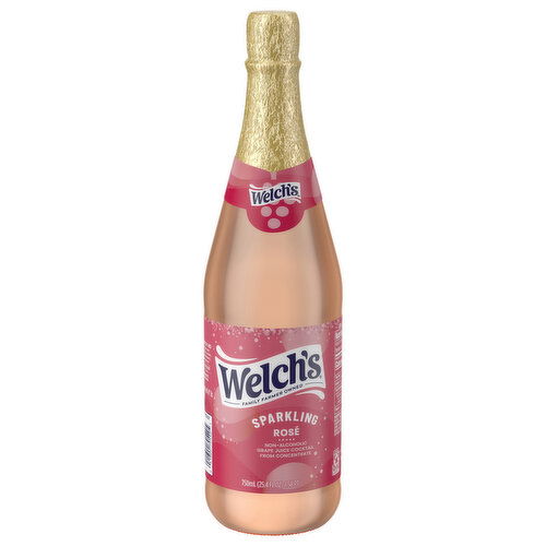 Welch's Juice Cocktail, Sparkling, Rose Grape, Non-Alcoholic