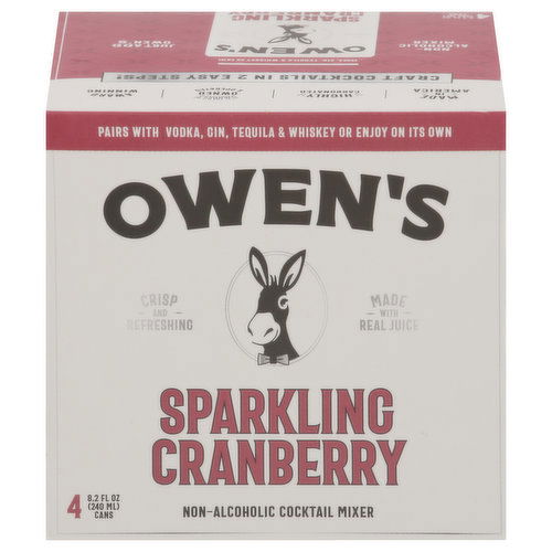 Owen's Cocktail Mixers, Non-Alcoholic, Sparkling Cranberry