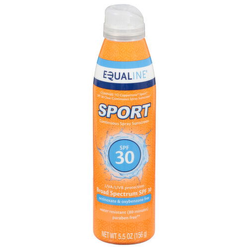 Equaline Sport Sunscreen, Continuous Spray, Broad Spectrum SPF 30