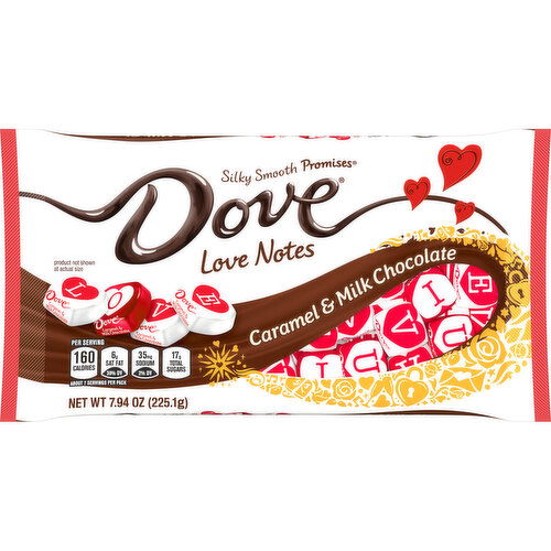 Dove DOVE PROMISES Love Notes Caramel & Milk Chocolate Valentine's Day, 7.94 Oz Gift Bag