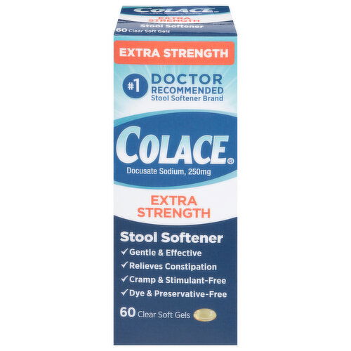 Colace Stool Softener, Extra Strength, 250 mg, Soft Gels
