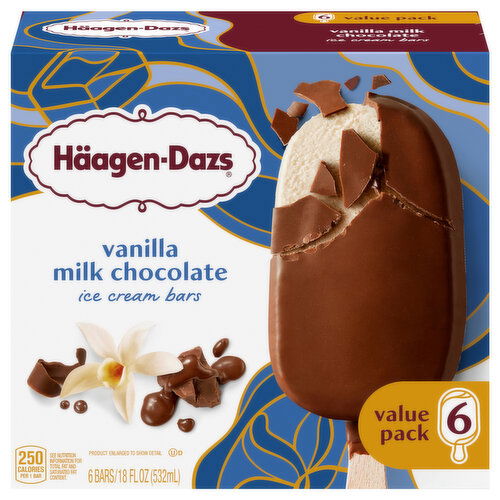 Haagen-Dazs Ice Cream Bars, Vanilla Milk Chocolate, Value Pack