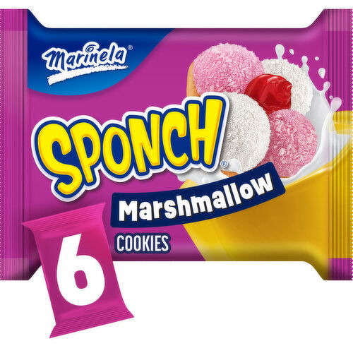 Marinela Sponch Coconut and Strawberry Marshmallow Cookies, 6 packs, 9.54 oz