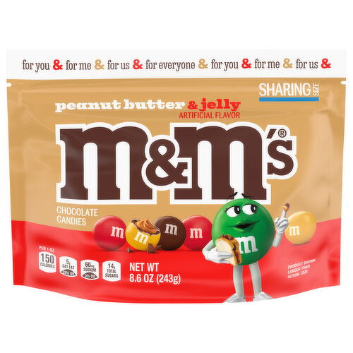 M&M's Chocolate Candies, Peanut Butter & Jelly, Sharing Size