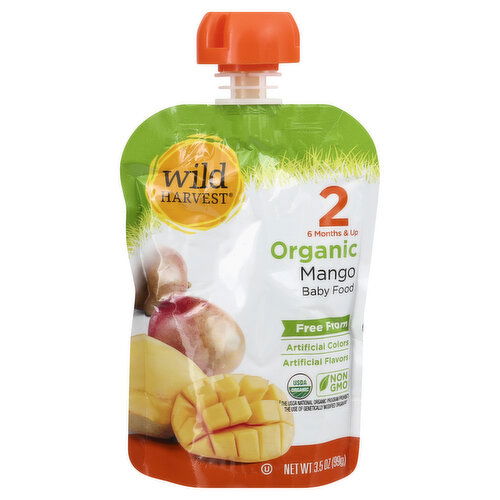 Wild Harvest Baby Food, Organic, 2 (6 Months & Up) Mango