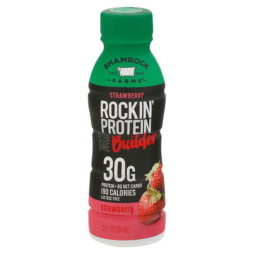 Shamrock Farms Rockin' Protein Protein Shake, Strawberry, Builder