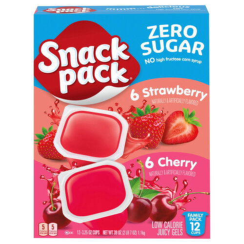 Snack Pack Zero Sugar Low Calorie Strawberry/Cherry Juicy Gels