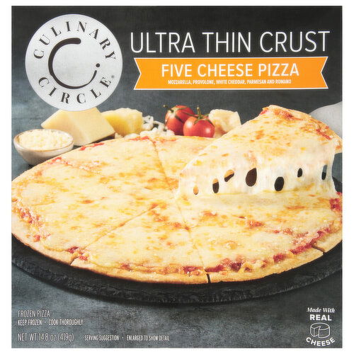 Culinary Circle Ultra Thin Crust Five Cheese Pizza