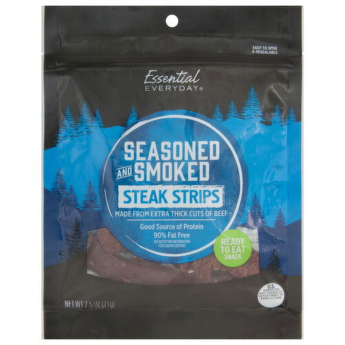 Essential Everyday Steak Strips, Seasoned and Smoked