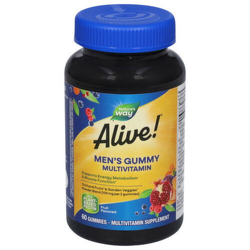 Alive! Alive Multivitamin, Men's Gummy, Orchard Fruits & Garden Veggies