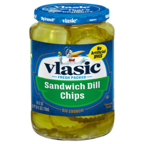 Vlasic Pickles, Sandwich Dill Chips, Fresh Packed