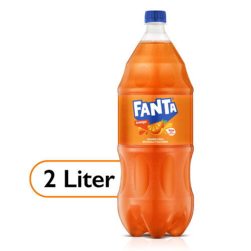 Fanta Orange Soda Fruit Flavored Soft Drink, 2 liter