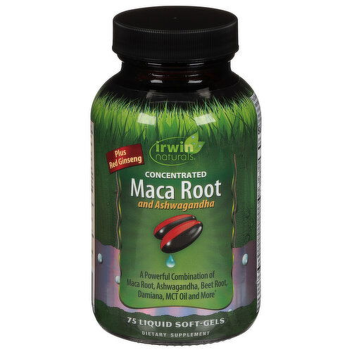 Irwin Naturals Maca Root and Ashwagandha, Concentrated, Liquid Soft-Gels