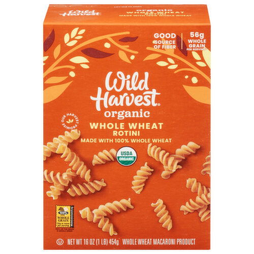 Wild Harvest Rotini, Whole Wheat, Organic