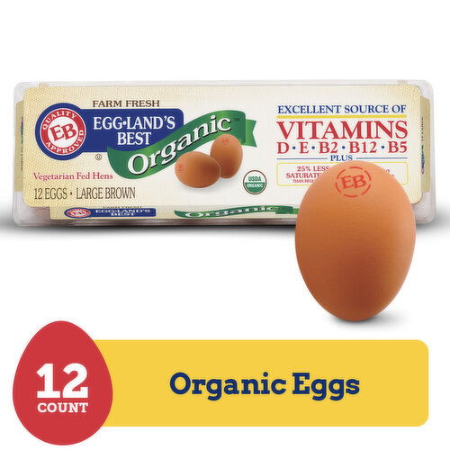 Eggland's Best 100% USDA Organic Certified Large Brown Eggs