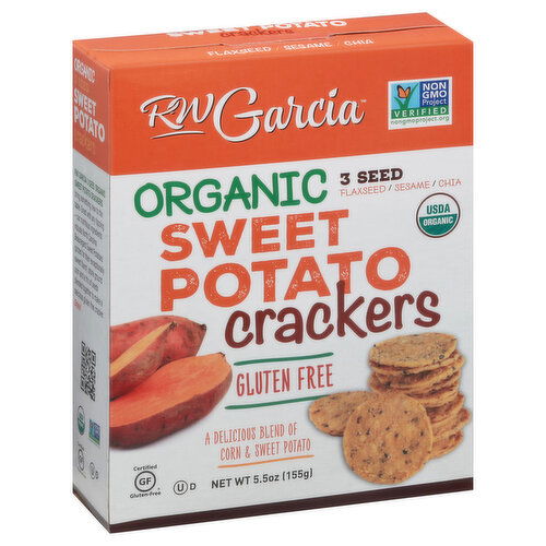 RW Garcia Crackers, Gluten Free, Organic, Sweet Potato, 3 Seed