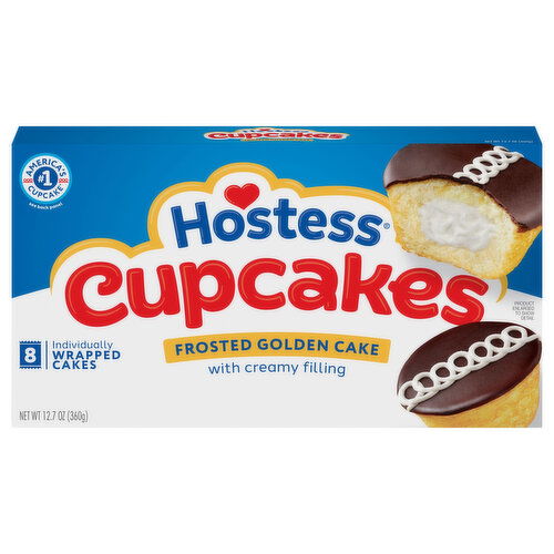 Hostess Cupcakes, with Creamy Filling, Frosted Golden Cake