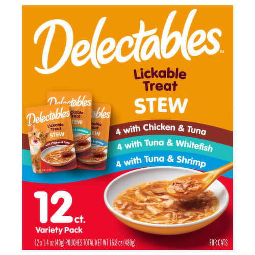 Delectables Stew Cat Treats, Lickable Stew, Variety Pack