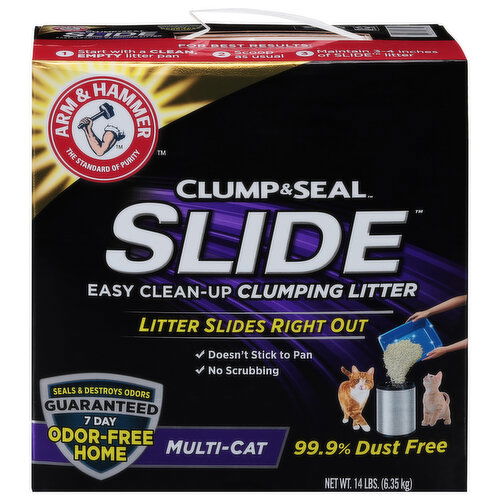 Arm & Hammer Clump & Seal Slide Clumping Litter, Multi-Cat