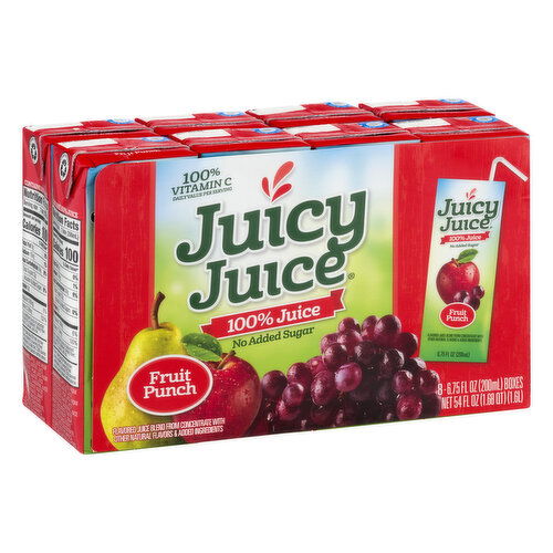 Juicy Juice 100% Juice, Fruit Punch, 8 Pack