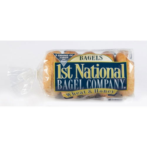 1st National Wheat & Honey Bagels, 14.25oz