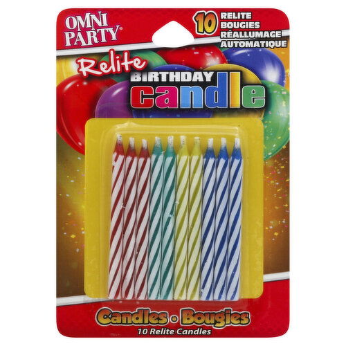 Omni Party Candles, Birthday, Relite