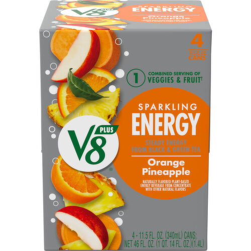 V8® +Energy® Sparkling Orange Pineapple Juice Energy Drink