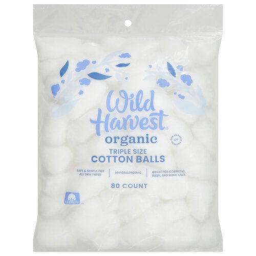 Wild Harvest Cotton Balls, Organic, Triple Size