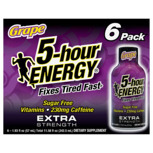 5-Hour Energy Extra Strength Grape 6 Pack Energy Shot