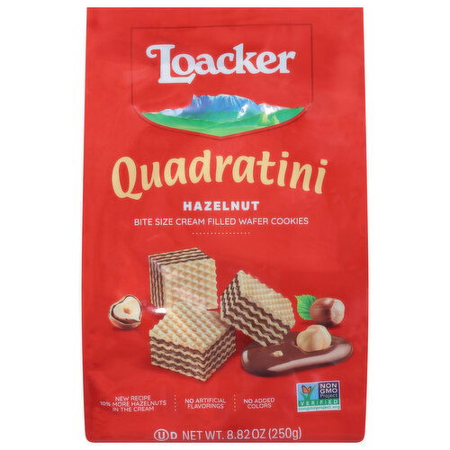 Loacker Quadratini Wafer Cookies, Hazelnut, Bite Size