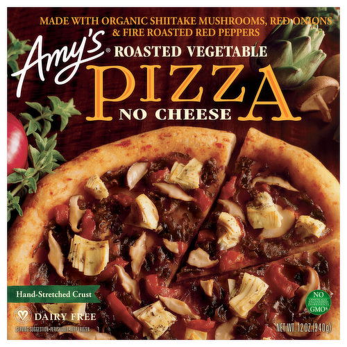 Amy's Pizza, Roasted Vegetable, No Cheese, Hand-Stretched Crust