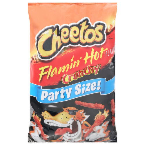 Cheetos Cheese Flavored Snacks, Flamin' Hot Flavored, Crunchy, Party Size!