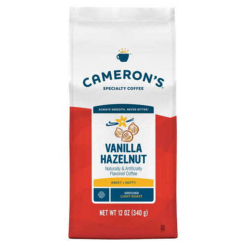 Cameron's Coffee Bag, Flavored, Vanilla Hazelnut Light Roast Ground Coffee