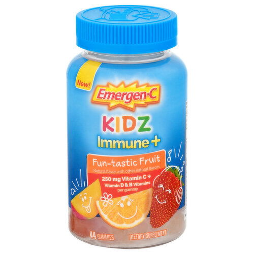 Emergen-C Immune +, 250 mg, Gummies, Fun-Tastic Fruit, Kidz