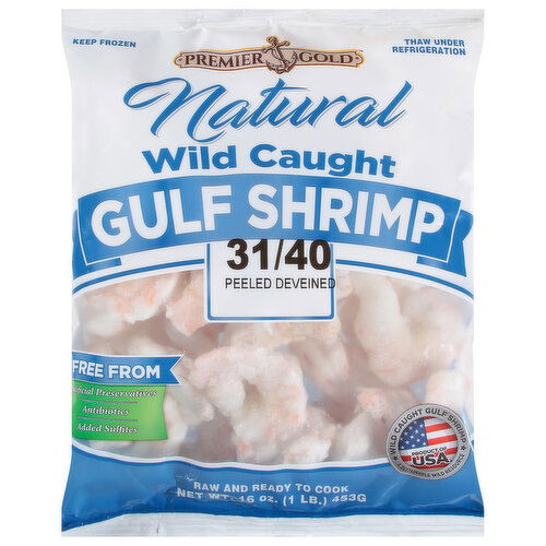 Premier Gold Gulf Shrimp, Wild Caught, Natural