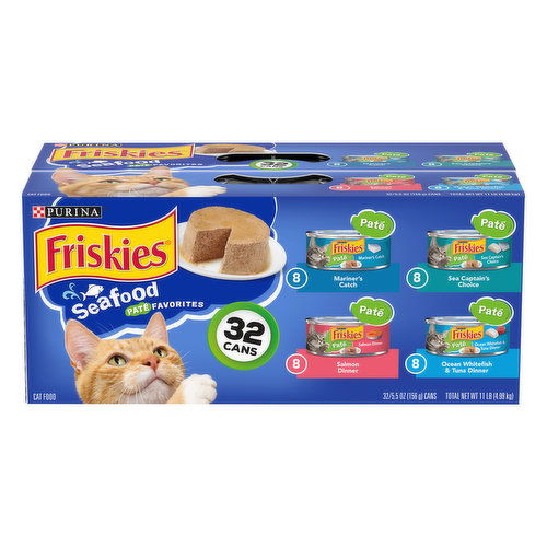 Friskies Pate Wet Cat Food Variety Pack, Seafood Favorites