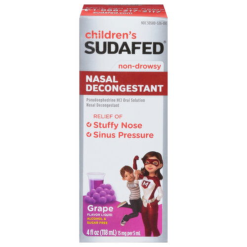 Sudafed Children's Nasal Decongestant, Non-Drowsy, Grape