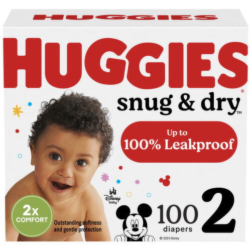 Huggies Snug & Dry Diapers, 2 (12-18 lb), Disney Baby