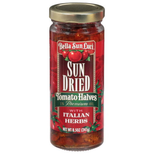 Bella Sun Luci Tomato Halves, in Premium Oil with Itlain Herbs, Sun Dried