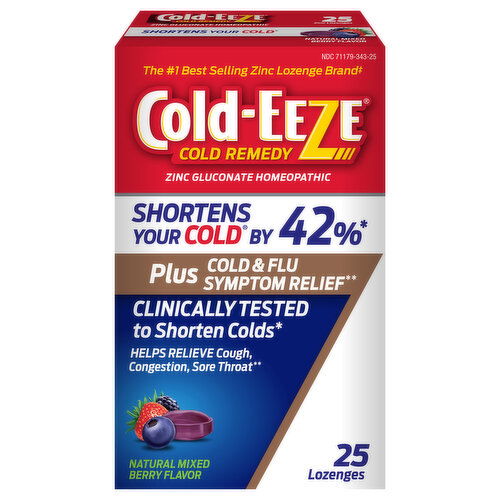 Cold-Eeze Lozenges Natural Mixed Berry Flavor Cold Remedy