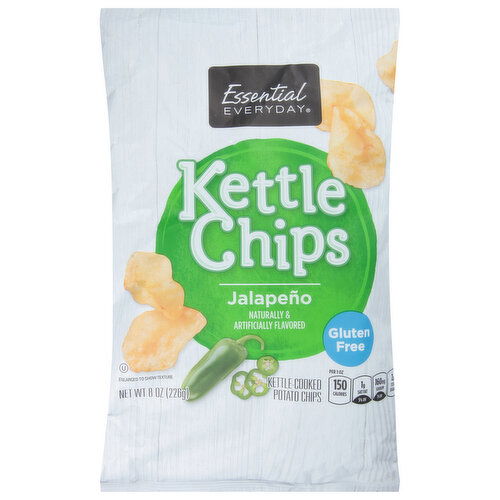 Essential Everyday Potato Chips, Jalapeno, Kettle-Cooked