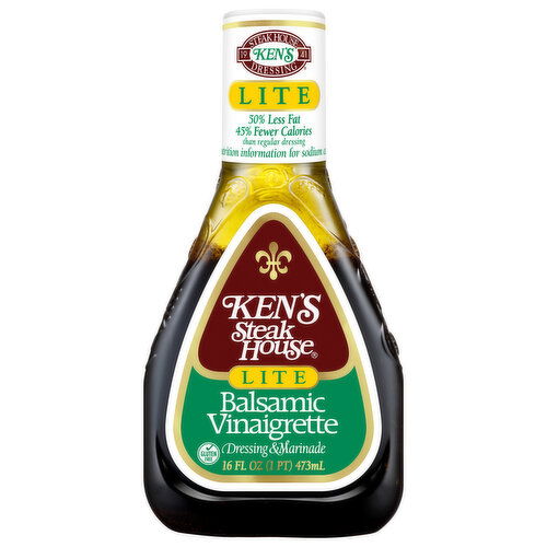 Ken's Steak House Lite Gluten Free Balsamic Vinaigrette Dressing & Marinade