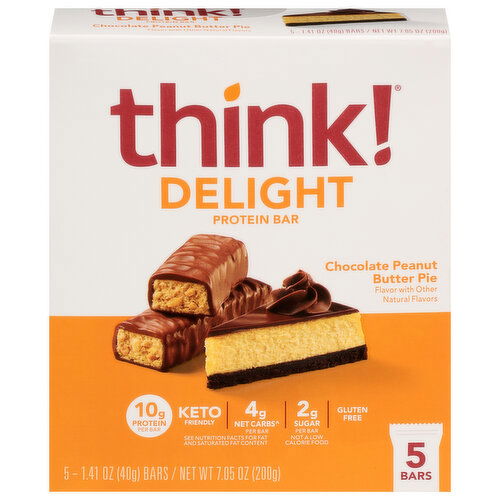 Think! Delight Chocolate Peanut Butter Pie Protein Bar