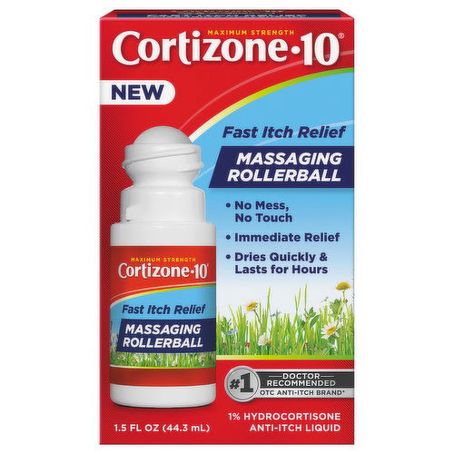 Cortizone-10 Anti-Itch Liquid, Massaging Rollerball, Maximum Strength