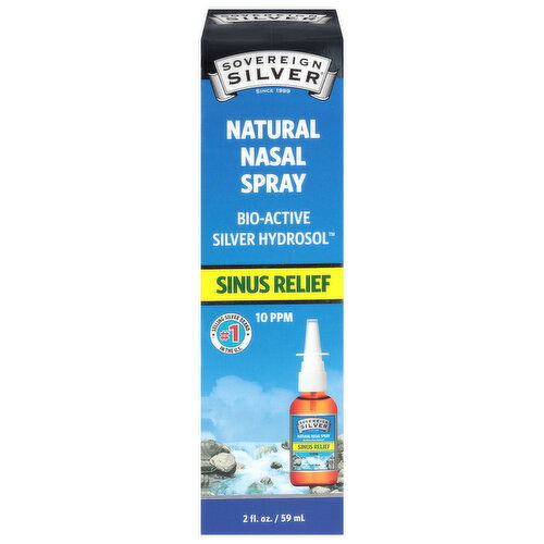 Sovereign Silver Sinus Relief, Bio-Active Silver Hydrosol, 10 PPM, Natural Nasal Spray