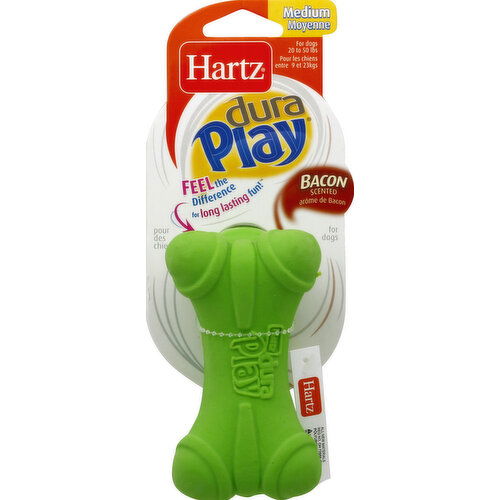 Hartz Dura Play Bone, Medium, Bacon Scented, for Dogs 20 to 50 lbs