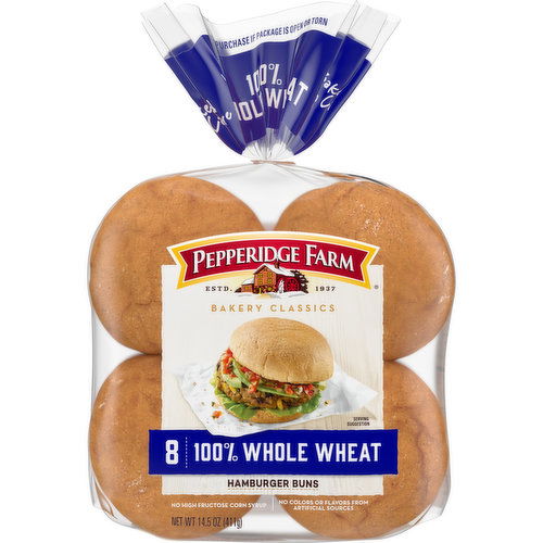 Pepperidge Farm® Bakery Classics 100% Whole Wheat Hamburger Buns