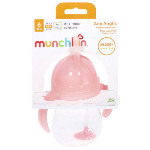 Munchkin Any Angle Straw Cup, Weighted, 7 Ounce